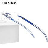 FONEXリムレスメガネフレームメンズスクリューレス近視光学眼鏡F1003