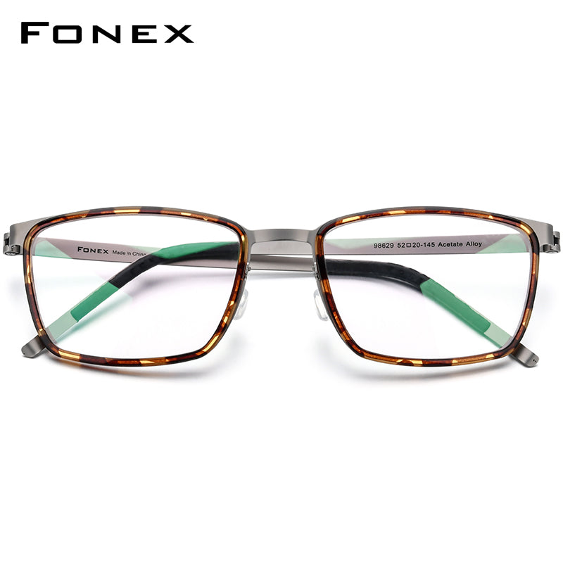 FONEX Alloy Glasses Frame Men Square Screwless Eyeglasses 98629 – FONEX ...