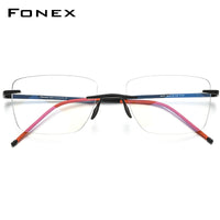 FONEX Titanium Rimless Glasses Men Eyeglasses Frame 8557