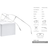 FONEX Titanium Alloy Glasses Frame Men Square Eyeglasses 8105