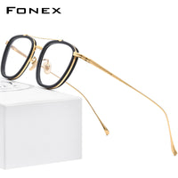 FONEX Acetat Titan Brillengestell Männer Quadratische Optische Brille F9025