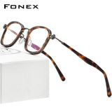 FONEX Acetat Brillengestell Männer Quadratische schraubenlose optische Brille F1026