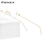 FONEX Alloy Glasses Frame Women Rimless Screwless Eyeglasses 98630