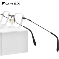 FONEX Acetate Titanium Glasses Frame Men Square Eyeglasses F85672