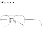 FONEX Titanium Brillengestell Herren halbrandlose optische Brille F85699