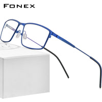 FONEX Alloy Glasses Men Square Screwless Eyeglasses F1022