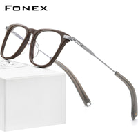 FONEX Acetat Titan Brillengestell Männer Quadratische Optische Brille F85703