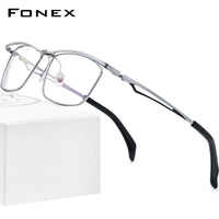 FONEX180°フリップチタンメガネフレームメンズスクエア光学メガネF8043