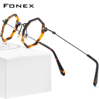 FONEX 아세테이트 티타늄 안경 프레임 여성 광학 안경 F85713