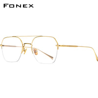 FONEX Titanium Brillengestell Herren halbrandlose optische Brille F85699