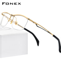 FONEX 180 ° Flip Titanium Brillengestell Herren Quadratisch Halbrandlose Optische Brille F8044