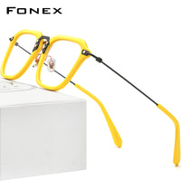 FONEX Acetate Titanium Glasses Frame Men Square Eyeglasses F85684