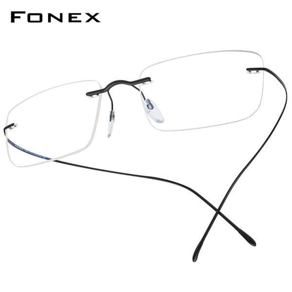 FONEX Titanium Rimless Glasses Men Eyeglasses Frame F85634