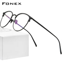 FONEX Titanium Brillengestell Herren Runde Brille F85655