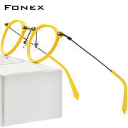 FONEX Acetate Titanium Glasses Frame Men Polygon Eyeglasses F85738
