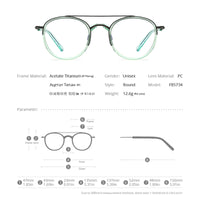 FONEX Acetate Titanium Glasses Frame Men Round Eyeglasses F85734