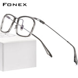 FONEX Acetate Titanium Glasses Frame Men Square Eyeglasses ACT-two