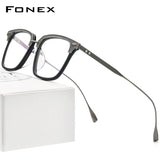 FONEX Acetate Titanium Glasses Frame Oversize Men Square Eyeglasses DRX2085