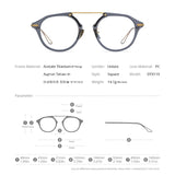 FONEX Acetate Titanium Glasses Frame Oversize Men Square Eyeglasses DTX119