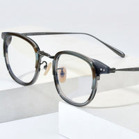 FONEX Acetate Titanium Glasses Frame Oversize Men Square Eyeglasses GD001-BY