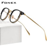 FONEX Acetate Titanium Glasses Frame Oversize Men Square Eyeglasses GD001-BY