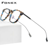 FONEX Acetate Titanium Glasses Frame Men Square Eyeglasses F85706