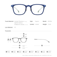 FONEX Acetat Titan Brillengestell Männer Quadratische Optische Brille F85706