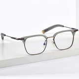 FONEX Acetate Titanium Glasses Frame Men Square Eyeglasses DLX410