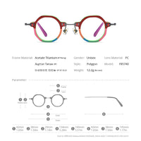 FONEX Acetate Titanium Glasses Frame Men Polygon Eyeglasses F85740