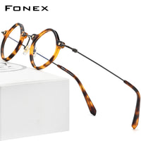 FONEX Acetat Titan Brillengestell Frauen Rhombus Brillen F85716