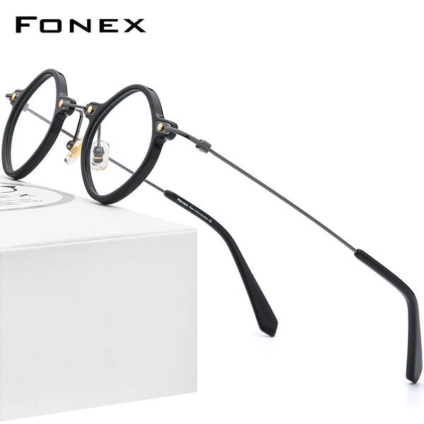 FONEXアセテートチタンメガネフレーム女性菱形眼鏡男性眼鏡眼鏡F85716 