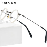 FONEX Acetat Titan Brillengestell Frauen Rhombus Brillen F85716