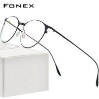FONEX Alloy Glasses Frame Men Screwless Round Eyeglasses 8106