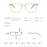 FONEX Buffalo Horn Titanium Glasses Frame Men Square Eyeglasses F98639