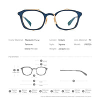 FONEX Pure Titanium Glasses Frame Men Square Eyeglasses F85729