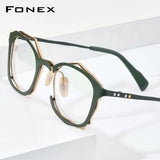 FONEX Pure Titanium Glasses Frame Men Square Eyeglasses F85729