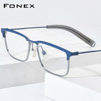 FONEX Pure Titanium Glasses Frame Men Square Eyeglasses DTX104