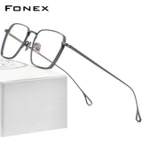 FONEX Pure Titanium Glasses Frame Men Square Eyeglasses F85728