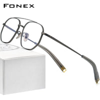 FONEX Pure Titanium Glasses Frame Men Square Eyeglasses BTW07518