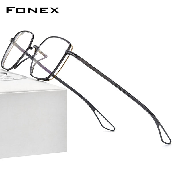 FONEX Pure Titanium Glasses Frame Men Square Eyeglasses F85720