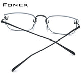 FONEX Pure Titanium Glasses Frame Men Square Eyeglasses F98641
