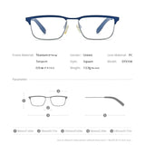 FONEX Pure Titanium Glasses Frame Men Square Eyeglasses DTX104