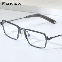 FONEX Pure Titanium Glasses Frame Men Square Eyeglasses DTX105