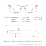 FONEX Pure Titanium Glasses Frame Men Square Eyeglasses F85726