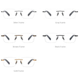 FONEX Pure Titanium Glasses Frame Rimless Men Square Eyeglasses 80814