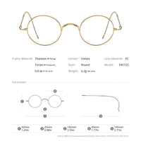 FONEX Pure Titanium Glasses Frame Men Round Eyeglasses F85725