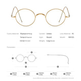 FONEX Pure Titanium Glasses Frame Men Round Eyeglasses F85725