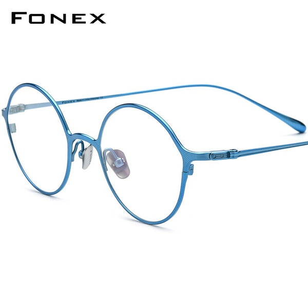FONEX Pure Titanium Glasses Frame Men Round Eyeglasses F85752