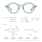 FONEX Pure Titanium Glasses Frame Men Round Eyeglasses F85766