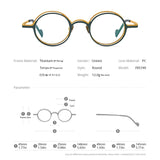 FONEX Pure Titanium Glasses Frame Men Round Eyeglasses F85749